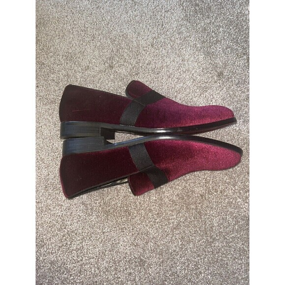 Enzo Romeo Red Mens Formal Tuxedo Slip On Loafer Velvet Dress Shoes 8.5 Party - Picture 5 of 7